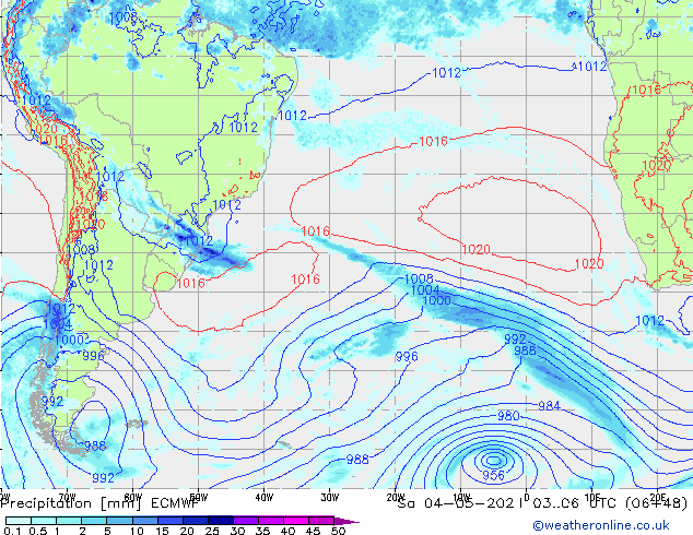 Precipitation ECMWF Sa 04.05.2024 06 UTC