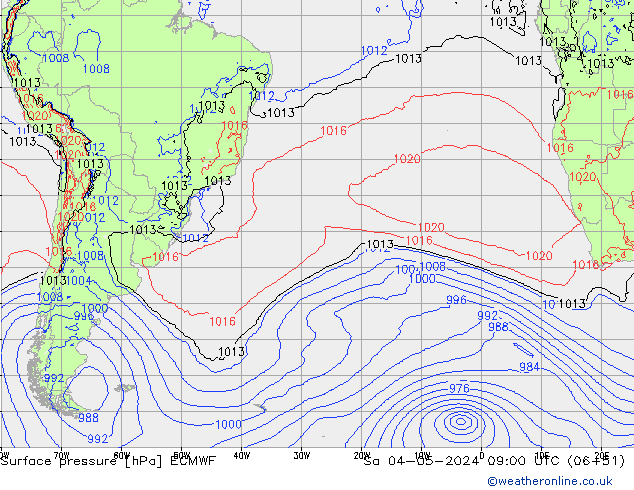 pression de l'air ECMWF sam 04.05.2024 09 UTC