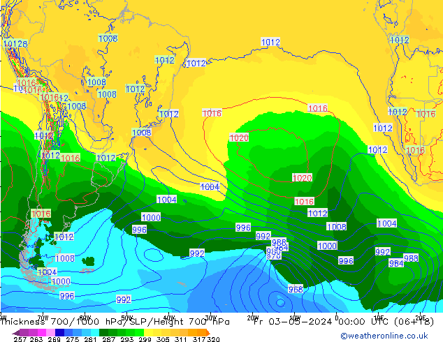 Thck 700-1000 hPa ECMWF ven 03.05.2024 00 UTC