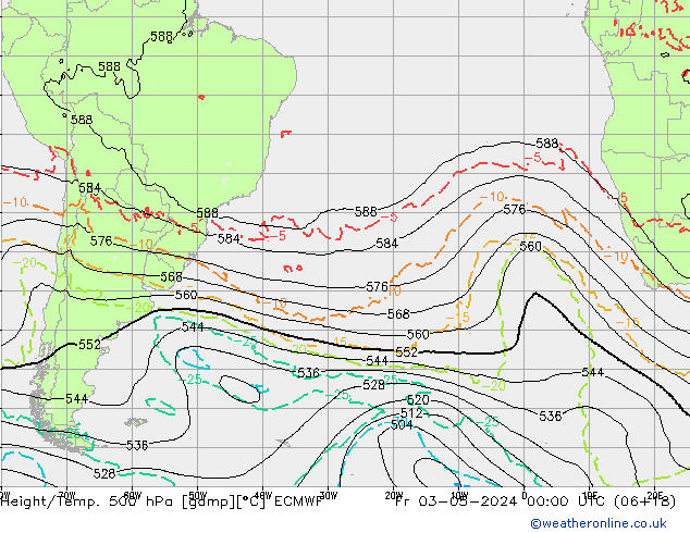 Z500/Rain (+SLP)/Z850 ECMWF Fr 03.05.2024 00 UTC