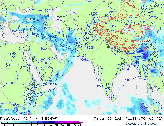 Z500/Rain (+SLP)/Z850 ECMWF jue 02.05.2024 18 UTC