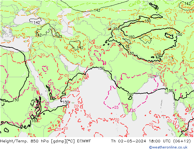 Z500/Rain (+SLP)/Z850 ECMWF jue 02.05.2024 18 UTC