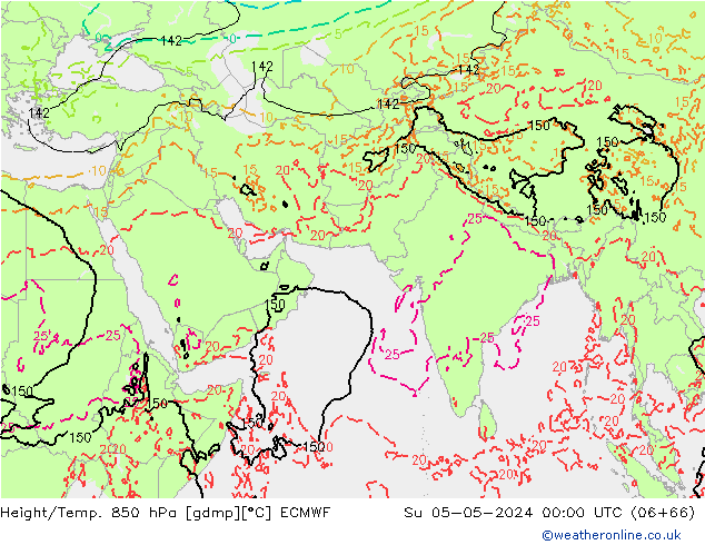 Z500/Rain (+SLP)/Z850 ECMWF dom 05.05.2024 00 UTC