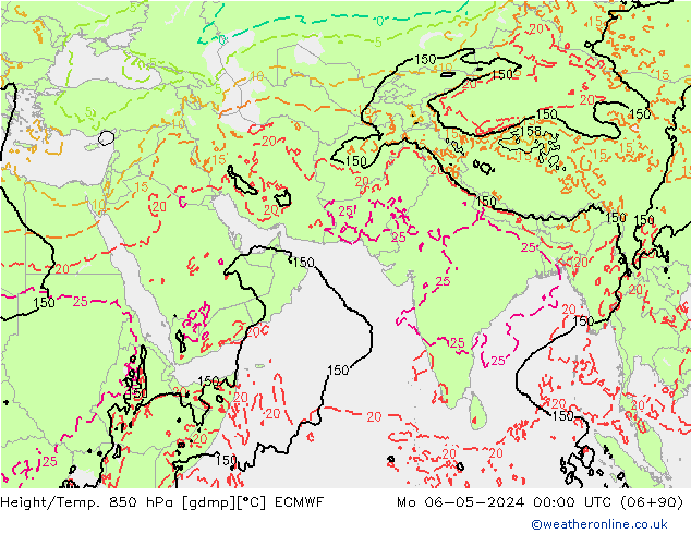 Z500/Rain (+SLP)/Z850 ECMWF lun 06.05.2024 00 UTC