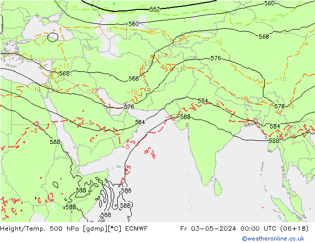 Z500/Rain (+SLP)/Z850 ECMWF Fr 03.05.2024 00 UTC