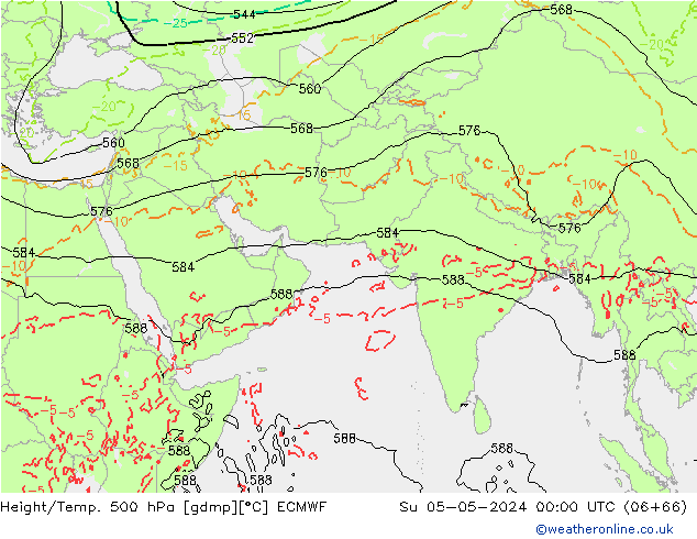 Z500/Rain (+SLP)/Z850 ECMWF dom 05.05.2024 00 UTC