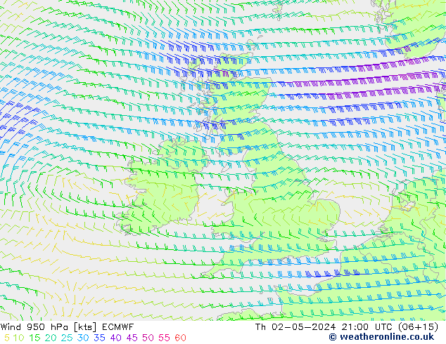 Wind 950 hPa ECMWF do 02.05.2024 21 UTC
