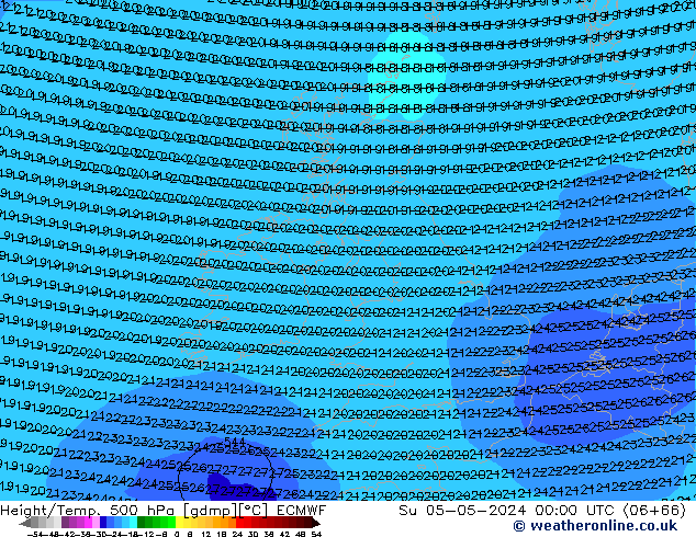 Height/Temp. 500 hPa ECMWF Ne 05.05.2024 00 UTC