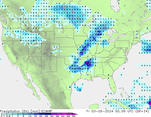 Z500/Rain (+SLP)/Z850 ECMWF Sex 03.05.2024 06 UTC