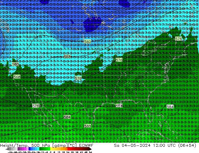 Z500/Rain (+SLP)/Z850 ECMWF Sa 04.05.2024 12 UTC