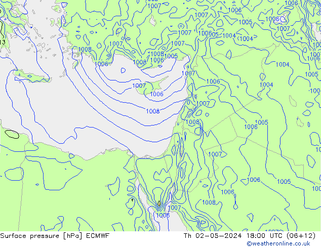 Surface pressure ECMWF Th 02.05.2024 18 UTC