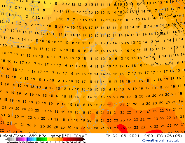 Z500/Rain (+SLP)/Z850 ECMWF Čt 02.05.2024 12 UTC