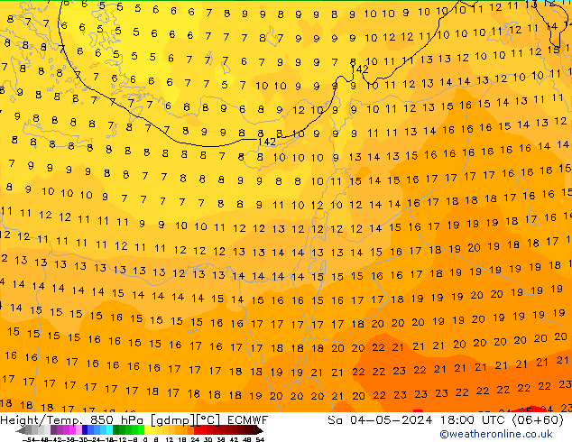 Z500/Rain (+SLP)/Z850 ECMWF so. 04.05.2024 18 UTC