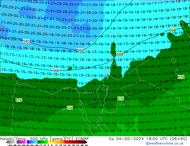 Z500/Rain (+SLP)/Z850 ECMWF so. 04.05.2024 18 UTC