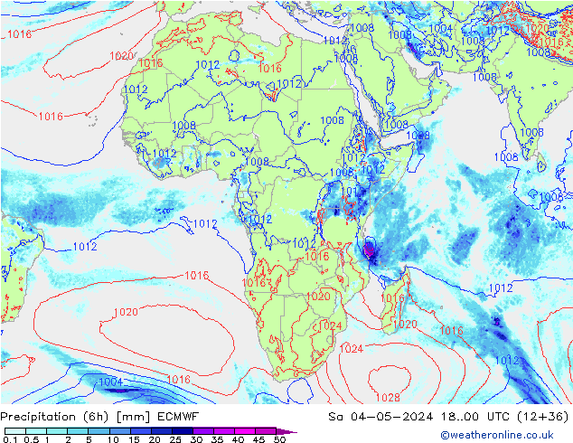 Z500/Rain (+SLP)/Z850 ECMWF sab 04.05.2024 00 UTC