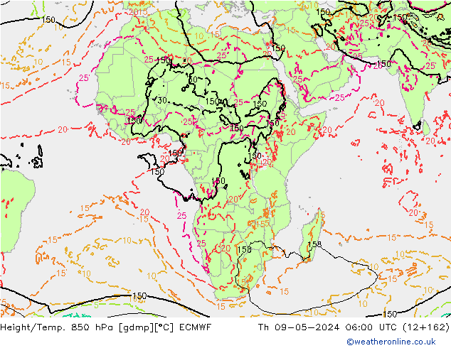 Z500/Rain (+SLP)/Z850 ECMWF Th 09.05.2024 06 UTC