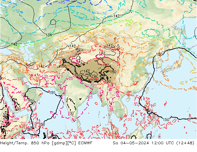 Z500/Regen(+SLP)/Z850 ECMWF za 04.05.2024 12 UTC