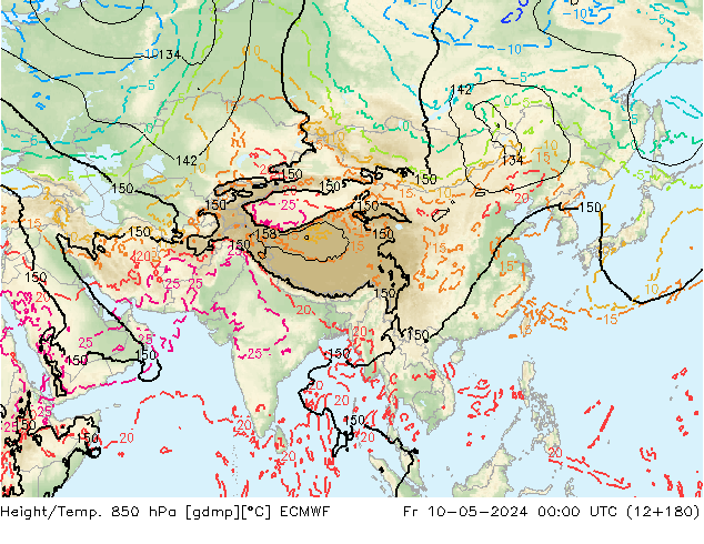 Z500/Rain (+SLP)/Z850 ECMWF Fr 10.05.2024 00 UTC