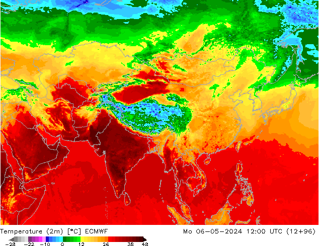 Temperature (2m) ECMWF Mo 06.05.2024 12 UTC