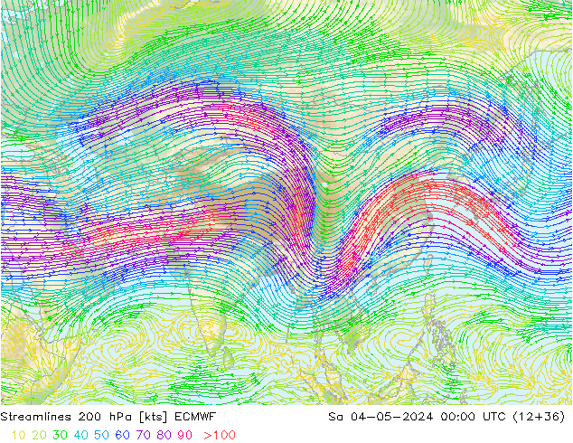 Stromlinien 200 hPa ECMWF Sa 04.05.2024 00 UTC