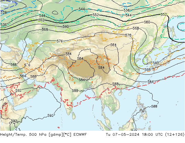 Z500/Rain (+SLP)/Z850 ECMWF ��� 07.05.2024 18 UTC