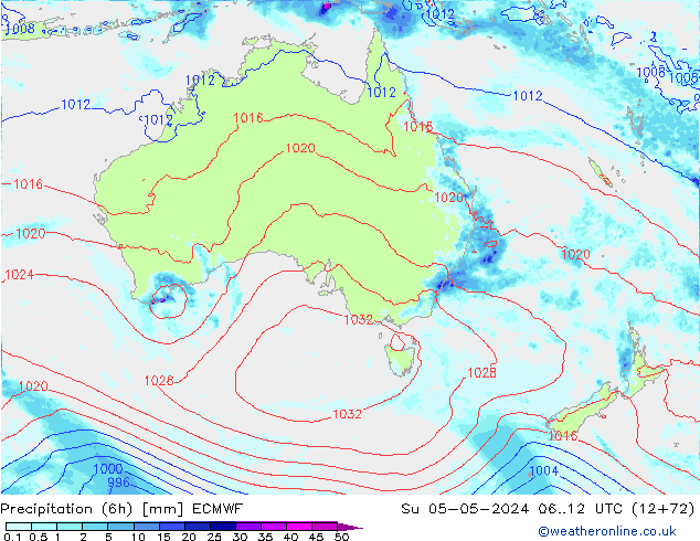 Z500/Rain (+SLP)/Z850 ECMWF Su 05.05.2024 12 UTC