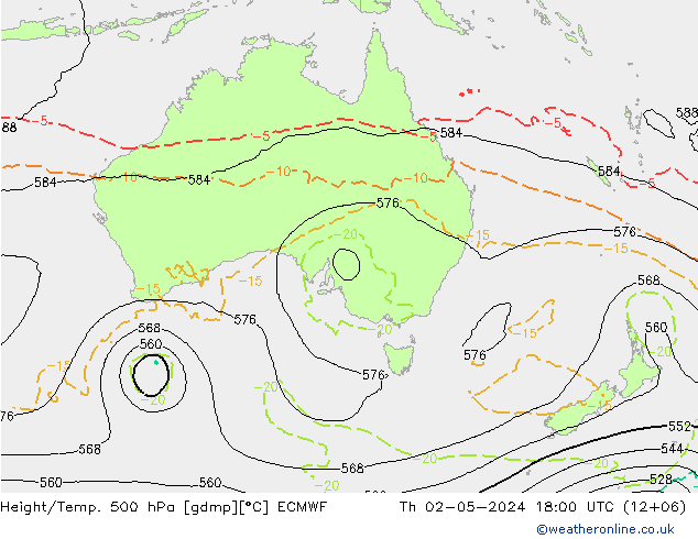 Z500/Rain (+SLP)/Z850 ECMWF Th 02.05.2024 18 UTC