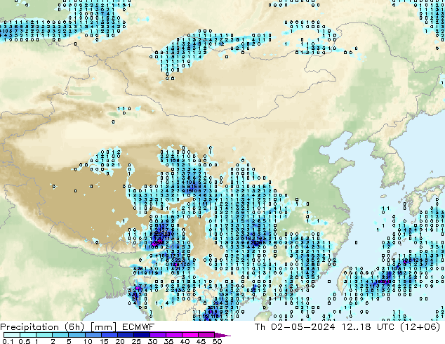 Z500/Rain (+SLP)/Z850 ECMWF 星期四 02.05.2024 18 UTC