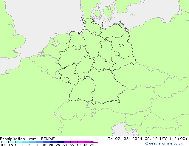 降水 ECMWF 星期四 02.05.2024 12 UTC