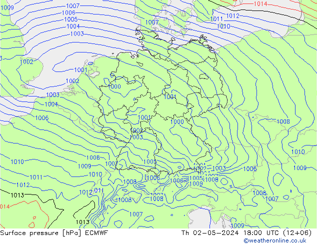 Bodendruck ECMWF Do 02.05.2024 18 UTC