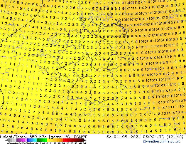 Z500/Rain (+SLP)/Z850 ECMWF sam 04.05.2024 06 UTC