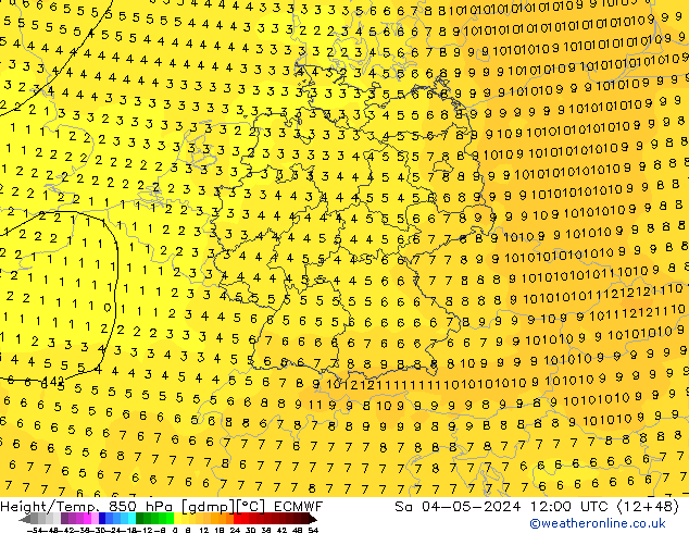 Z500/Rain (+SLP)/Z850 ECMWF sáb 04.05.2024 12 UTC