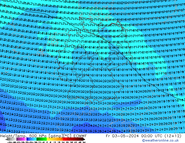 Z500/Rain (+SLP)/Z850 ECMWF Fr 03.05.2024 00 UTC