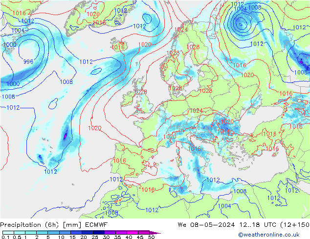 Z500/Rain (+SLP)/Z850 ECMWF mié 08.05.2024 18 UTC