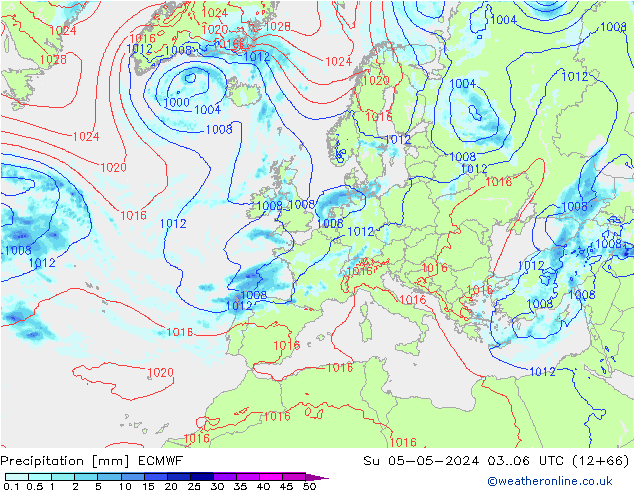 Niederschlag ECMWF So 05.05.2024 06 UTC