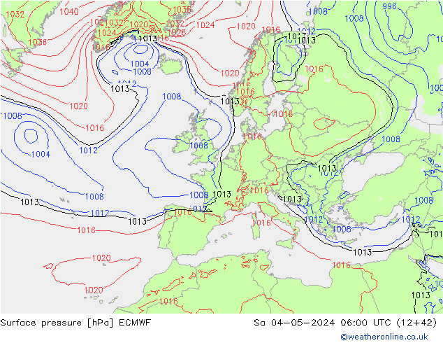 Surface pressure ECMWF Sa 04.05.2024 06 UTC