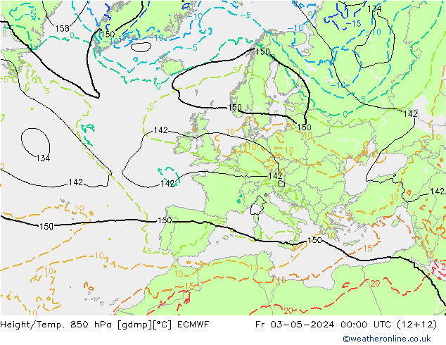 Z500/Rain (+SLP)/Z850 ECMWF pt. 03.05.2024 00 UTC