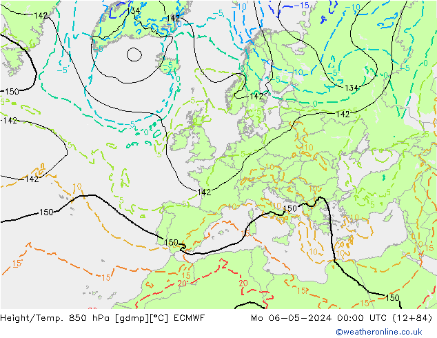 Z500/Rain (+SLP)/Z850 ECMWF Mo 06.05.2024 00 UTC