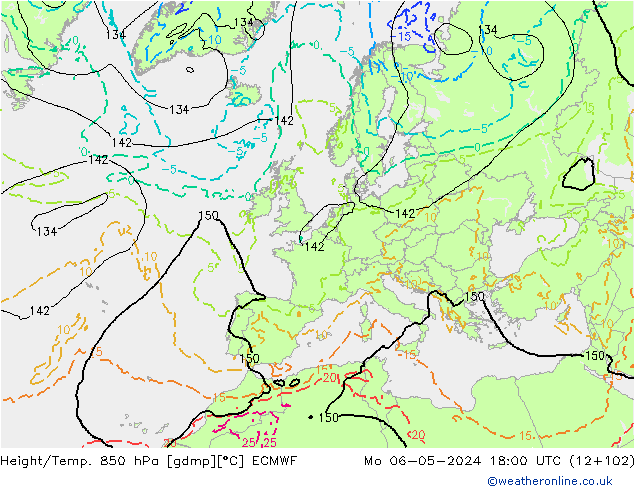 Z500/Rain (+SLP)/Z850 ECMWF  06.05.2024 18 UTC