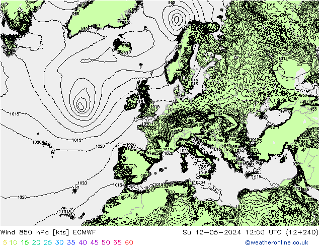 Wind 850 hPa ECMWF So 12.05.2024 12 UTC