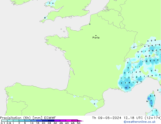 Z500/Yağmur (+YB)/Z850 ECMWF Per 09.05.2024 18 UTC