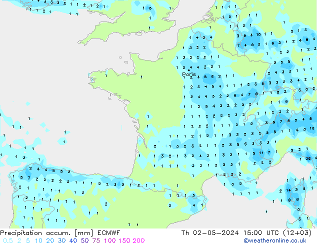 Nied. akkumuliert ECMWF Do 02.05.2024 15 UTC