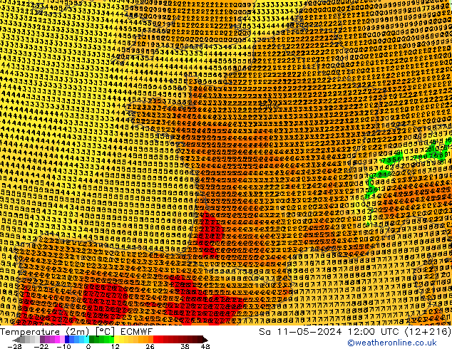 карта температуры ECMWF сб 11.05.2024 12 UTC