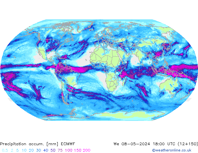 Precipitation accum. ECMWF St 08.05.2024 18 UTC
