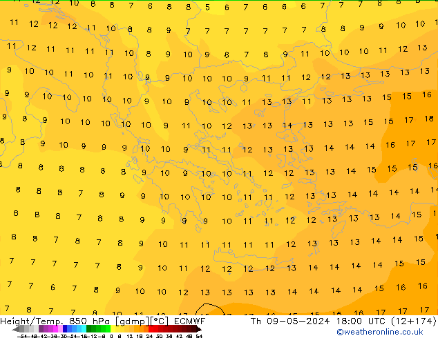 Z500/Rain (+SLP)/Z850 ECMWF Th 09.05.2024 18 UTC