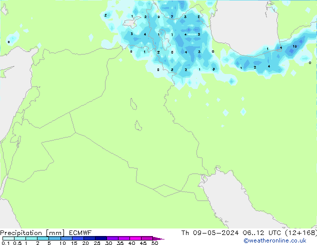 Precipitazione ECMWF gio 09.05.2024 12 UTC