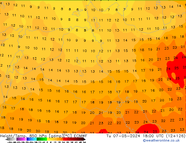 Z500/Rain (+SLP)/Z850 ECMWF Tu 07.05.2024 18 UTC