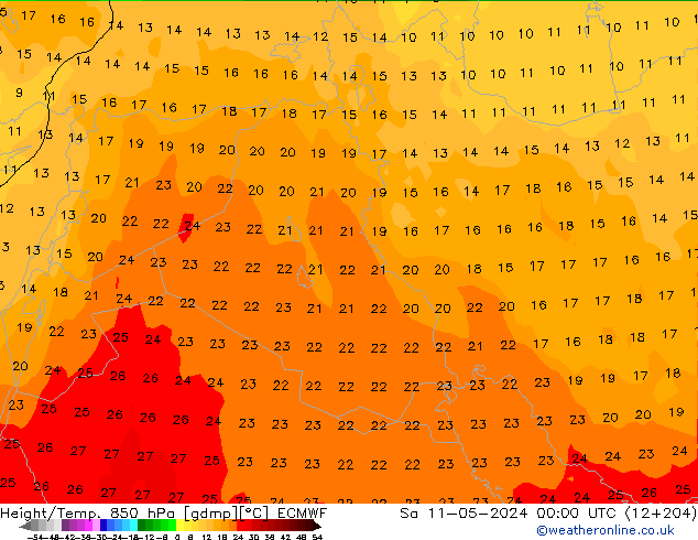 Z500/Yağmur (+YB)/Z850 ECMWF Cts 11.05.2024 00 UTC