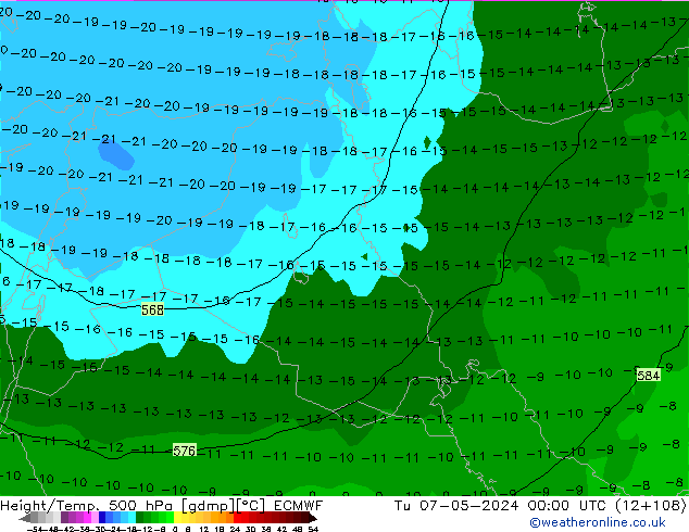 Z500/Rain (+SLP)/Z850 ECMWF Ter 07.05.2024 00 UTC