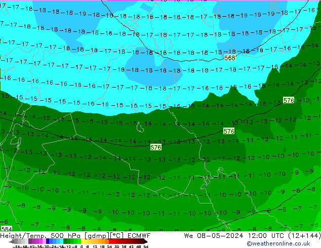 Z500/Rain (+SLP)/Z850 ECMWF St 08.05.2024 12 UTC